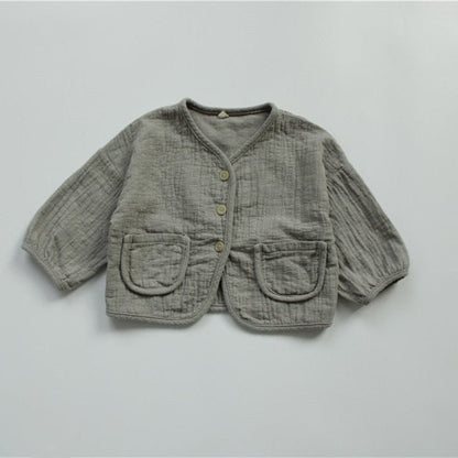 ショートコート・ジャケット・ジャンパー Gray / 80cm キッズ コットンリネン ジャケット