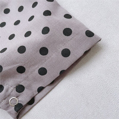 ノースリーブジャンプスーツ Gray / 80cm 【国内発送・送料無料】ベビージャンプスーツ ルーズ キャミソールロンパース オーバーオール  水玉ドット 80サイズ