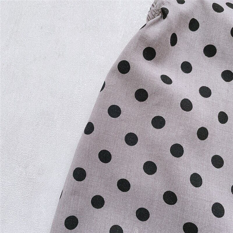 ノースリーブジャンプスーツ Gray / 80cm 【国内発送・送料無料】ベビージャンプスーツ ルーズ キャミソールロンパース オーバーオール  水玉ドット 80サイズ