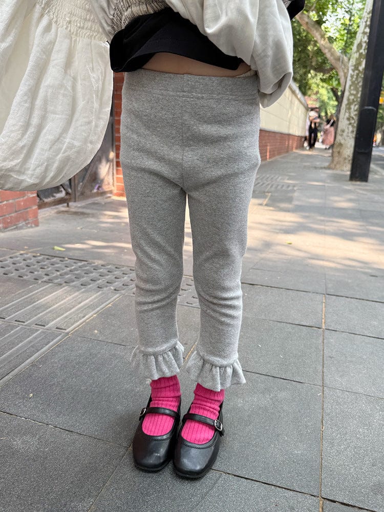 レギンスパンツ Gray / 90cm 裾フリルガーリーレギンスパンツ【mh0010585】