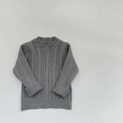 ニット・セーター Gray / 9M  73CM ベビーキッズ リブニットシンプルベーシックニット長袖セーター【mh0008042】