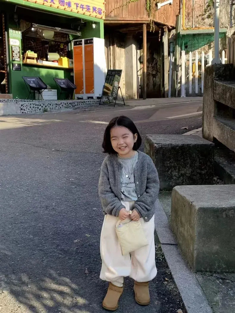 カーディガン・パーカー Gray / 9M  73CM キッズカーディガン モヘアタッチニットジャケット【mh0008108】