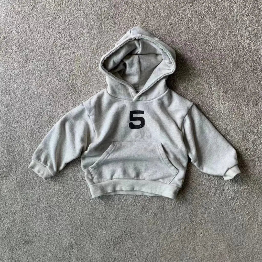 トレーナー・フーディ Gray / 9M  73CM ベビーキッズトップス ナンバープリントフーディ長袖スウェットパーカー【mh0008727】