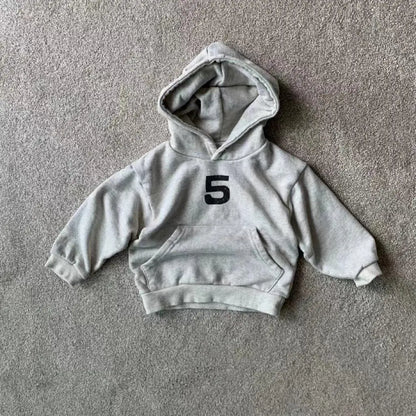 トレーナー・フーディ Gray / 9M  73CM ベビーキッズトップス ナンバープリントフーディ長袖スウェットパーカー【mh0008727】