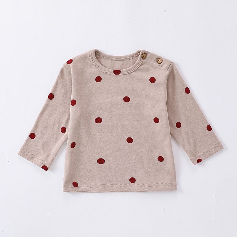 ノースリーブジャンプスーツ Gray apricot red dots / 73cm うさ耳ノースリーブジャンプスーツ/プリント長袖Tシャツ【mh0010751】