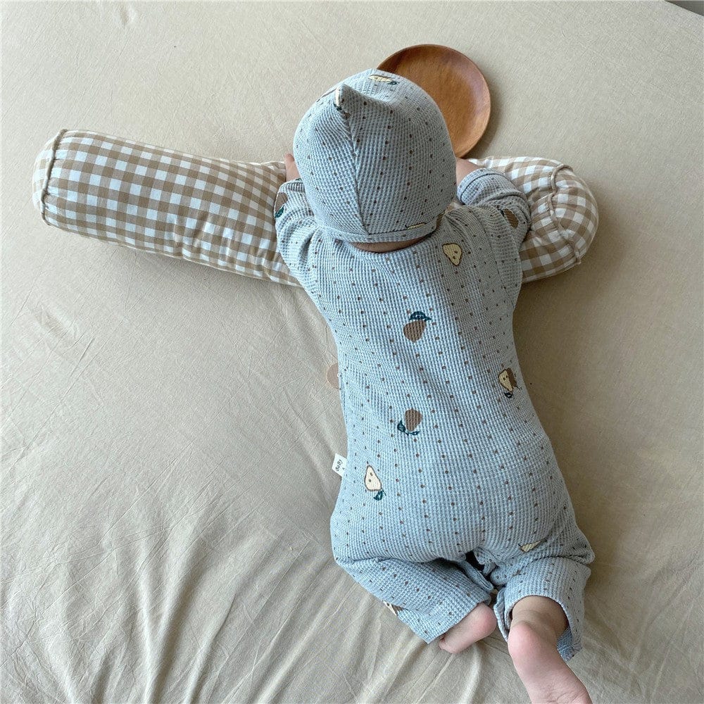 長袖パジャマ Gray Romper / 12M 80cm ベビー 梨 ロンパース セットアップ パジャマ ママ お揃い リンクコーデ【mh0000094】