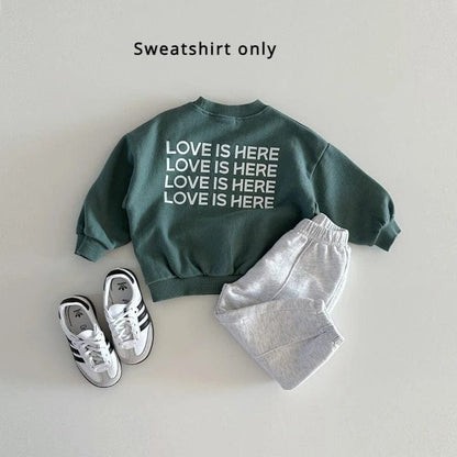 トレーナー・フーディ green / 12M  80cm キッズトップス レターロゴプリント長袖スウェットシャツトレーナー 3カラー