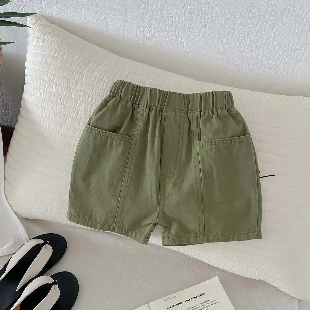 ハーフパンツ・ショートパンツ Green / 12M  80cm / 取り寄せ（7〜21日） キッズパンツ レトロシルエット ショートパンツ シンプルベーシック 2カラー