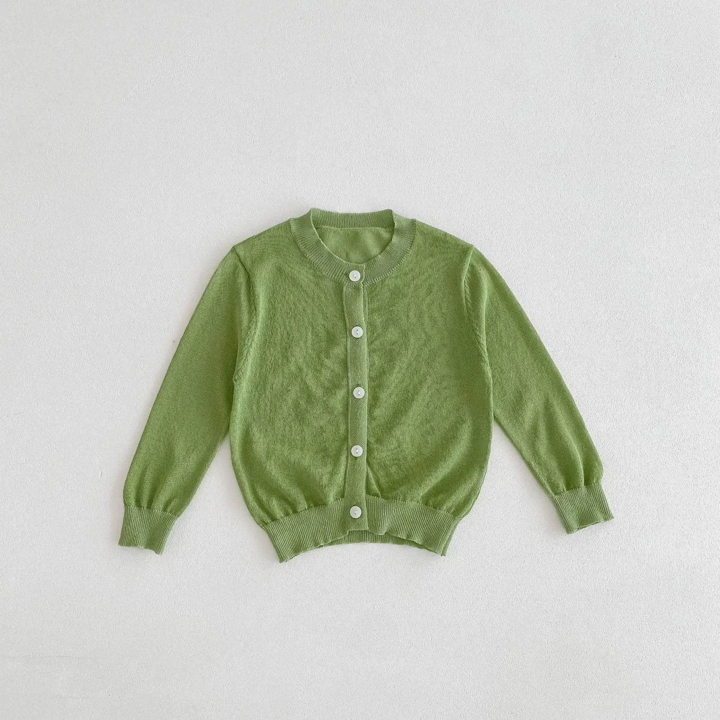 カーディガン・パーカー green / 12M  80cm / 取り寄せ（7〜21日） キッズカーディガン サマーカーディガンジャケット 薄手 シンプルベーシック 日除け クーラー冷房対策 5カラー