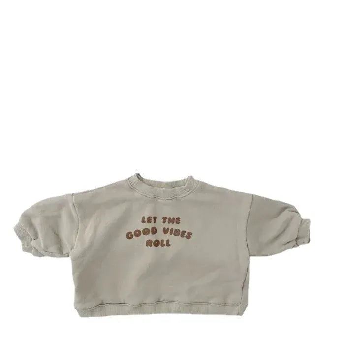 トレーナー・フーディ Green / 6M  66CM ベビートップス レターロゴプリント裏起毛長袖スウェットシャツトレーナー【mh0007787】