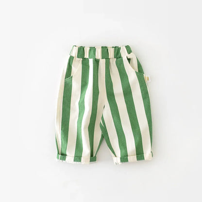 ロングパンツ・スウェットパンツ green / 73cm / 取り寄せ（3〜14日） ☺︎ ベビーパンツ ストライプ ルーズロングパンツ グリーン/ピンク/2カラー