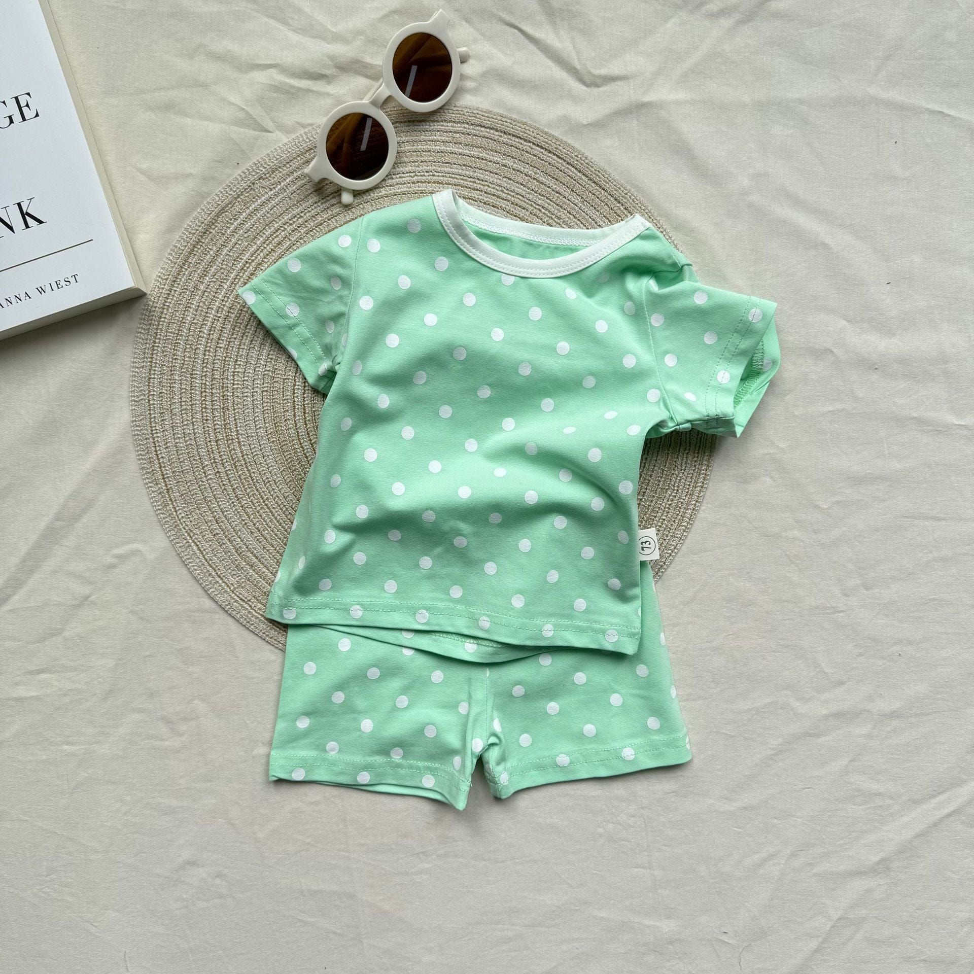 半袖セットアップ Green / 73cm candy color dot suit 【mh0009529】