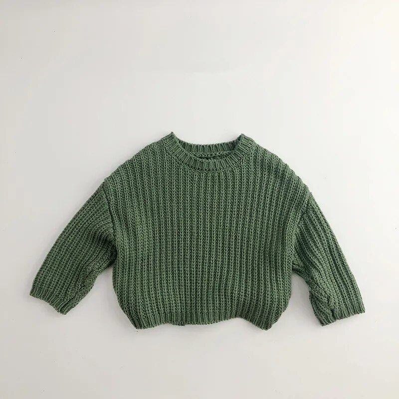 ニット・セーター green / 80cm キッズセーター ざっくりニットプルオーバー コーヒー グリーン ベージュ ボーイズ 男の子 子供服