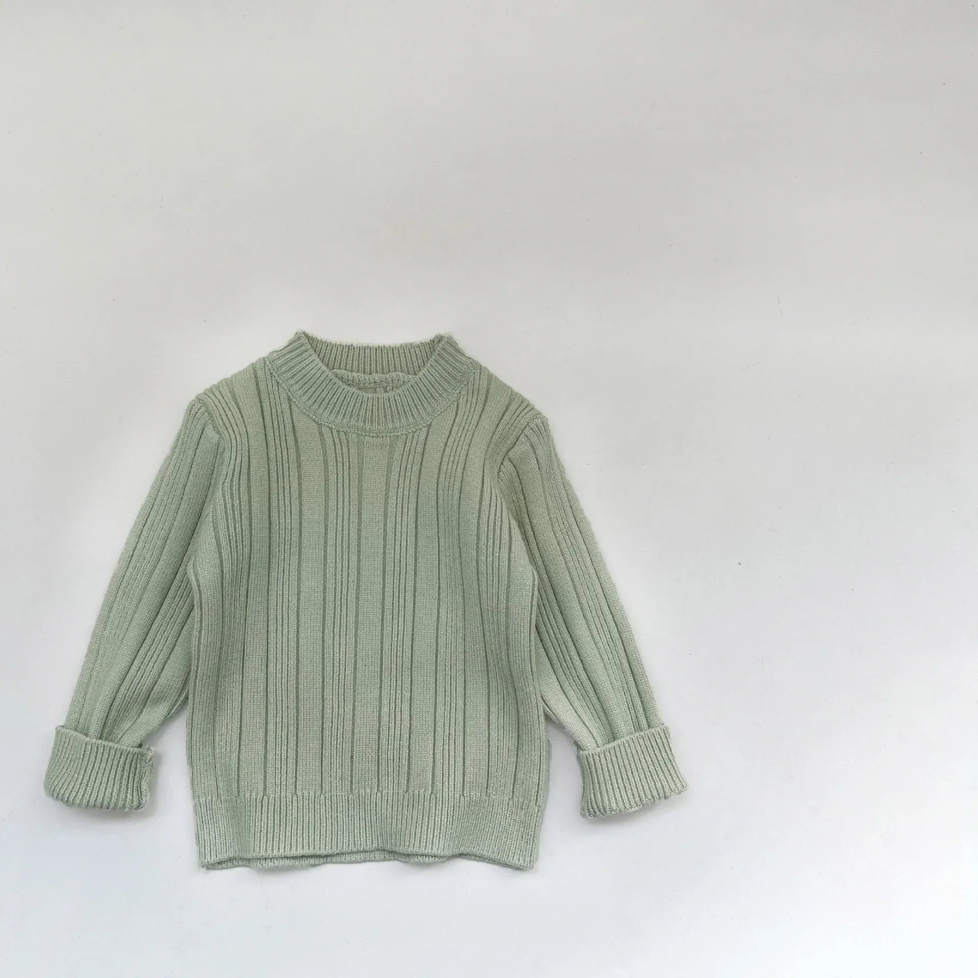 ニット・セーター Green / 9M  73CM ベビーキッズ リブニットシンプルベーシックニット長袖セーター【mh0008042】