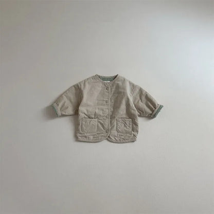 ショートコート・ジャケット・ジャンパー Green / 9M  73CM ベビーアウター チェック/無地リバーシブルナチュラルジャケット【mh0008314】