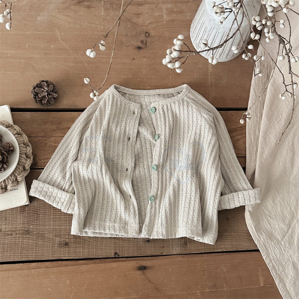 カーディガン・パーカー Grey / 73cm ベビーカーディガン 無地/ロゴプリントレース長袖カーディガン【mh0009094】