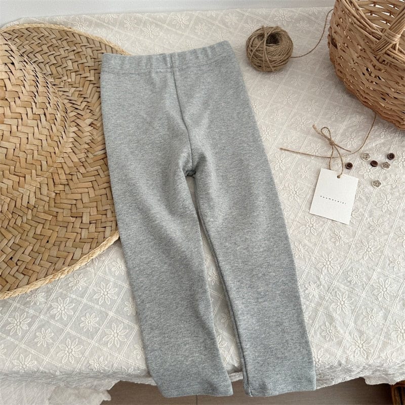 レギンスパンツ grey / 80cm キッズ シンプル ベーシック レギンスパンツ ボーダー 無地 8カラー ユニセックス