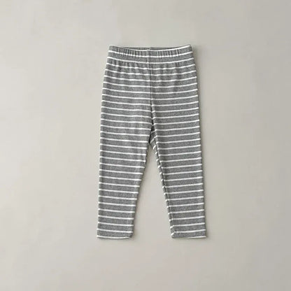 レギンスパンツ grey stripe / 80cm キッズレギンス 無地 ボーダー レギンスパンツ シンプルベーシック 7カラー
