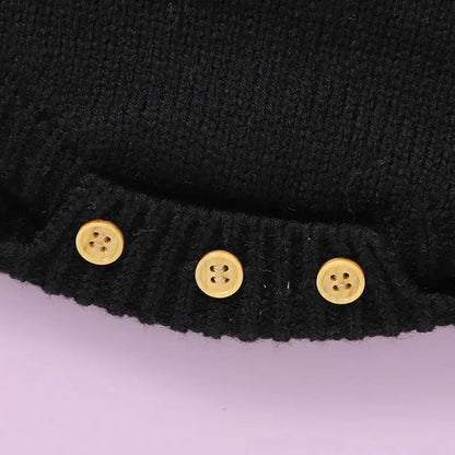 長袖ロンパース ベビーロンパース 蝶ネクタイ柄ニット長袖ボディスーツ ハロウィンHalloween 👻 2カラー