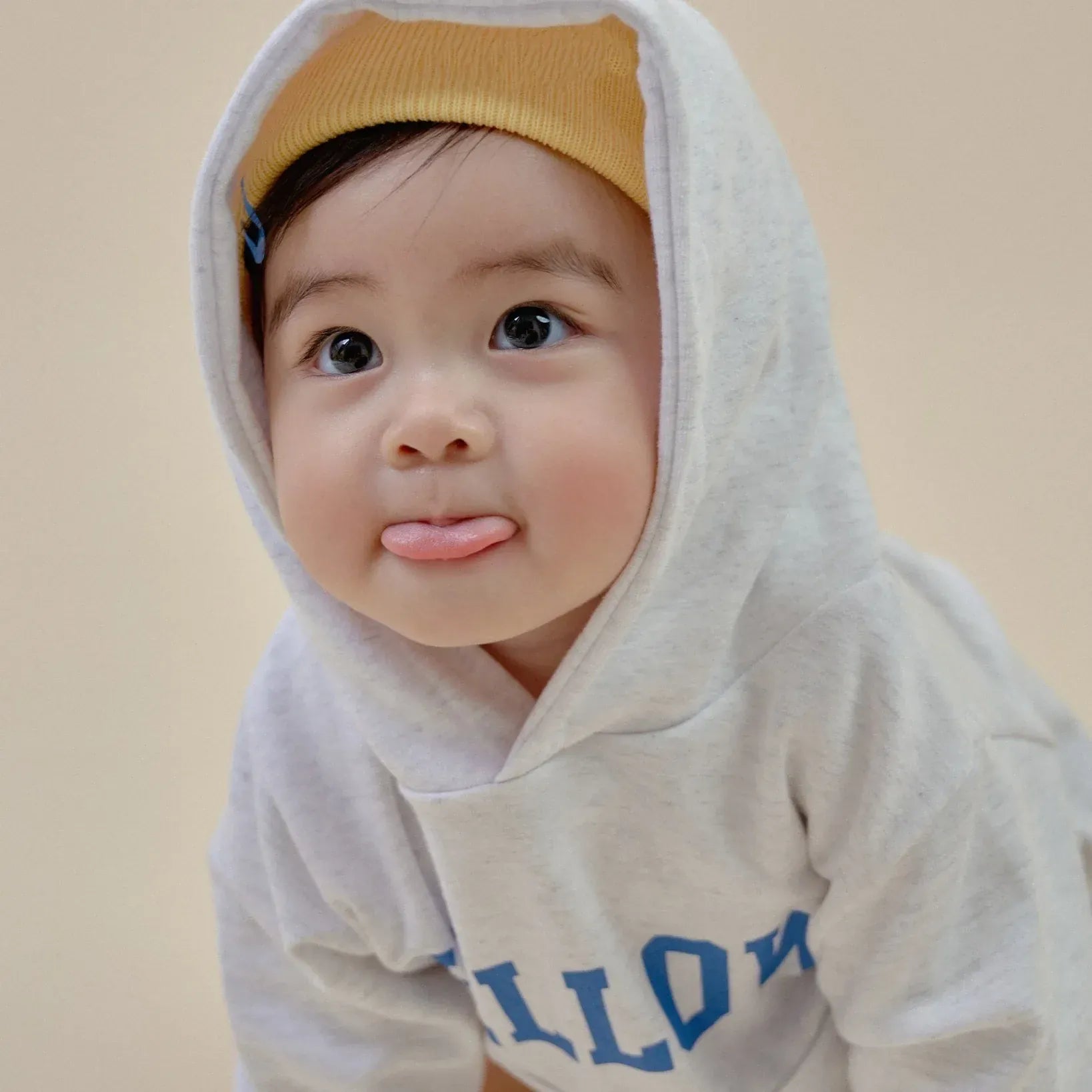 長袖ロンパース ベビーロンパース HELLOWレターロゴプリントフーディ長袖ボディスーツ 2カラー【mh0007265】