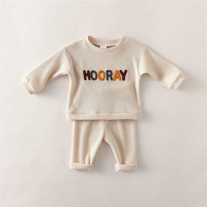 長袖セットアップ Ivory / 66cm / 取り寄せ（3〜14日） ☺︎ ベビー レインボー 刺繍 セットアップ トップス ルーズ パンツ