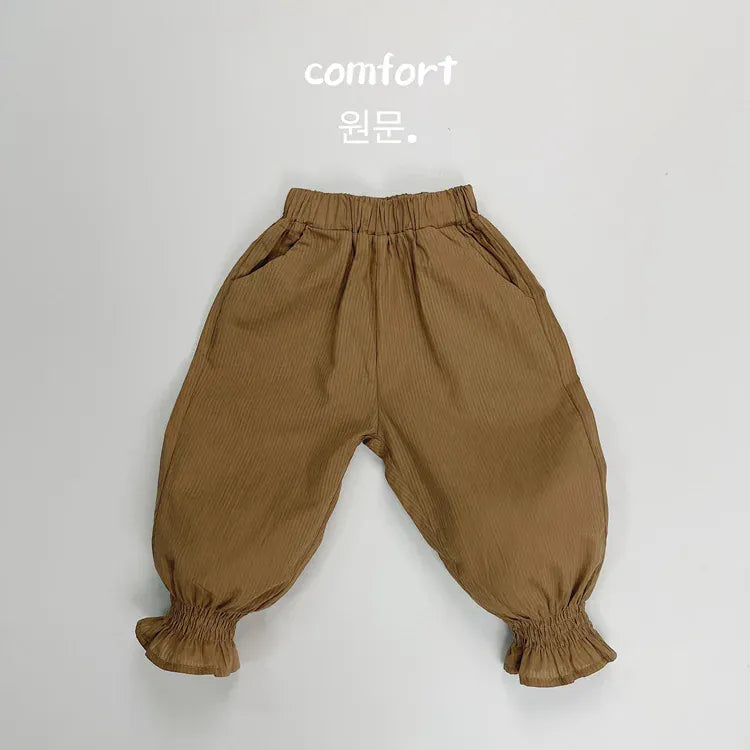 ロングパンツ・スウェットパンツ khaki / 12M  80cm キッズパンツ ルーズロングパンツ アンクルタイド サマーパンツ 3カラー