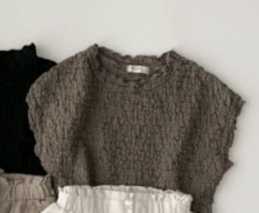 タンクトップ・キャミソール・ノースリーブトップス khaki / 12M/80cm キッズ ニット ノースリーブ Tシャツ ベージュ ブラック カーキ ガールズ 5941B