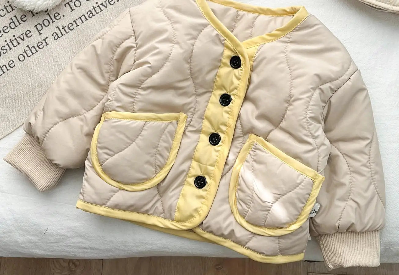 ショートコート・ジャケット・ジャンパー khaki / 66cm ベビーアウター キルティングジャケット バイピングコート 2カラー ボーイズ 男の子 子供服