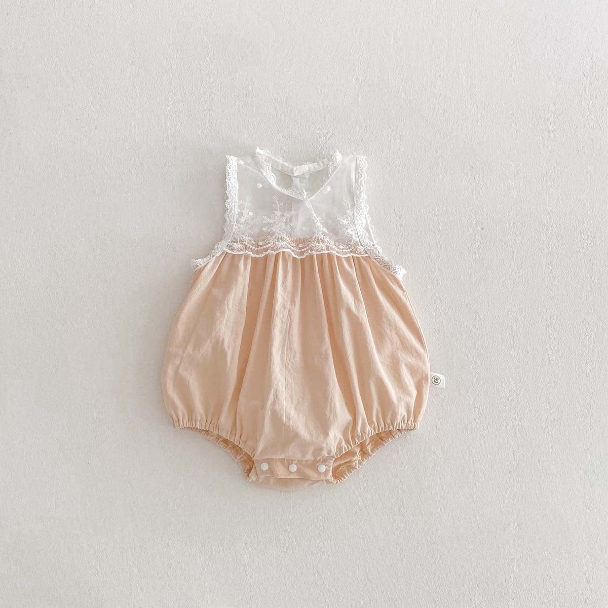 ノースリーブロンパース Khaki / 66cm シアーレースドッキングノースリーブロンパース【mh0010350】