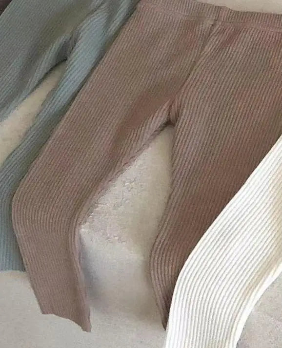 レギンスパンツ khaki / 6M  66cm ベビーパンツ リブレギンスパンツ シンプルベーシック