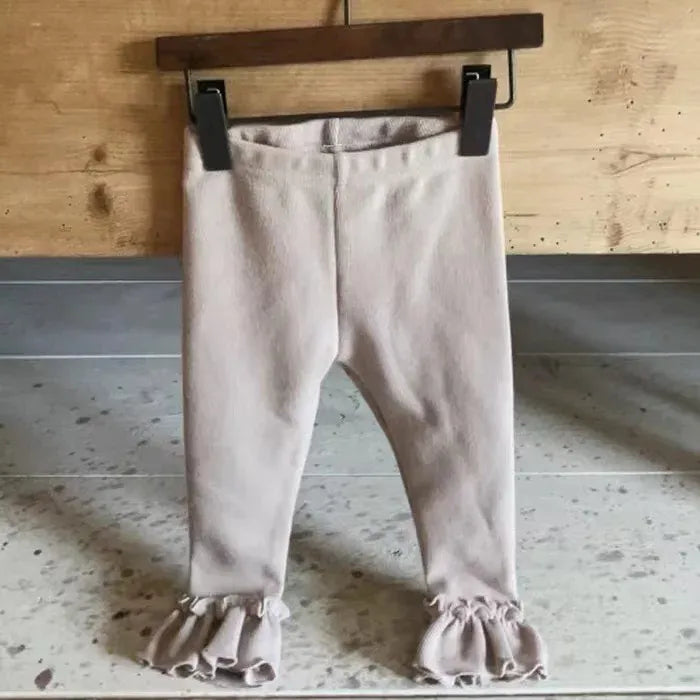 レギンスパンツ khaki / 6M  66cm ベビーレギンス フリルパンツ 裏フリース レギパン