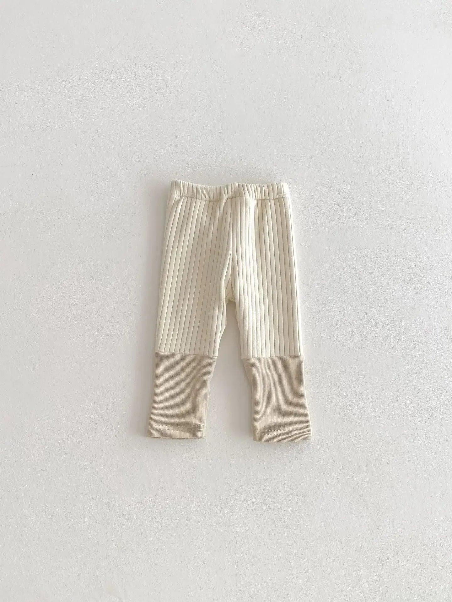 レギンスパンツ Khaki / 6M  66CM ベビーパンツ パッチワーク裏フリース厚手レギンスパンツ【mh0007808】