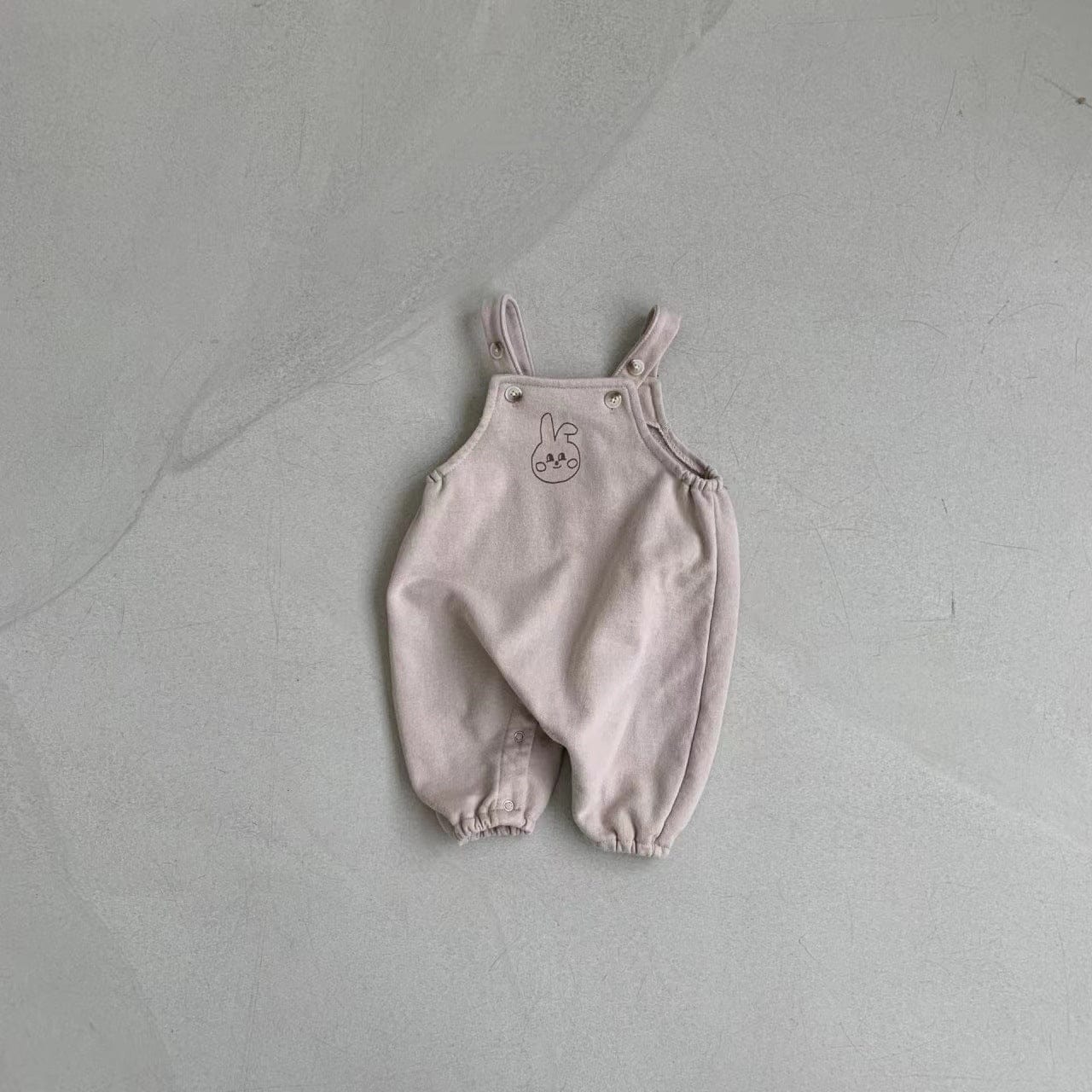 長袖セットアップ khaki / 6M  66CM ベビートップス/ジャンプスーツ ボーダー長袖Tシャツ/うさぎオーバーオールロンパース【mh0006801】