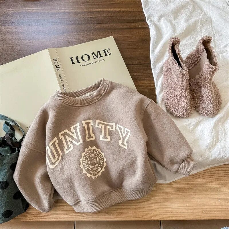 トレーナー・フーディ khaki / 80cm キッズ レターロゴ カレッジ 裏起毛 スウェット トレーナー