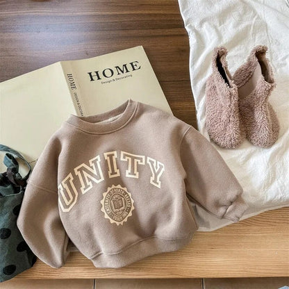 トレーナー・フーディ khaki / 80cm キッズ レターロゴ カレッジ 裏起毛 スウェット トレーナー