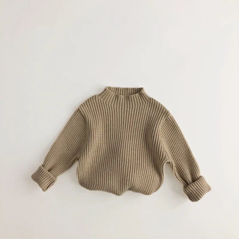 ニット・セーター khaki / 80cm キッズセーター ハーフタートルネックトップス ボトルネック 6カラー ユニセックス 男の子 女の子 子供服