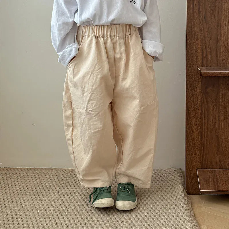 ロングパンツ・スウェットパンツ khaki / 80cm / 取り寄せ（7〜21日） キッズパンツ ワイドルーズパンツ ロングパンツ カーキ/コーヒー/2カラー