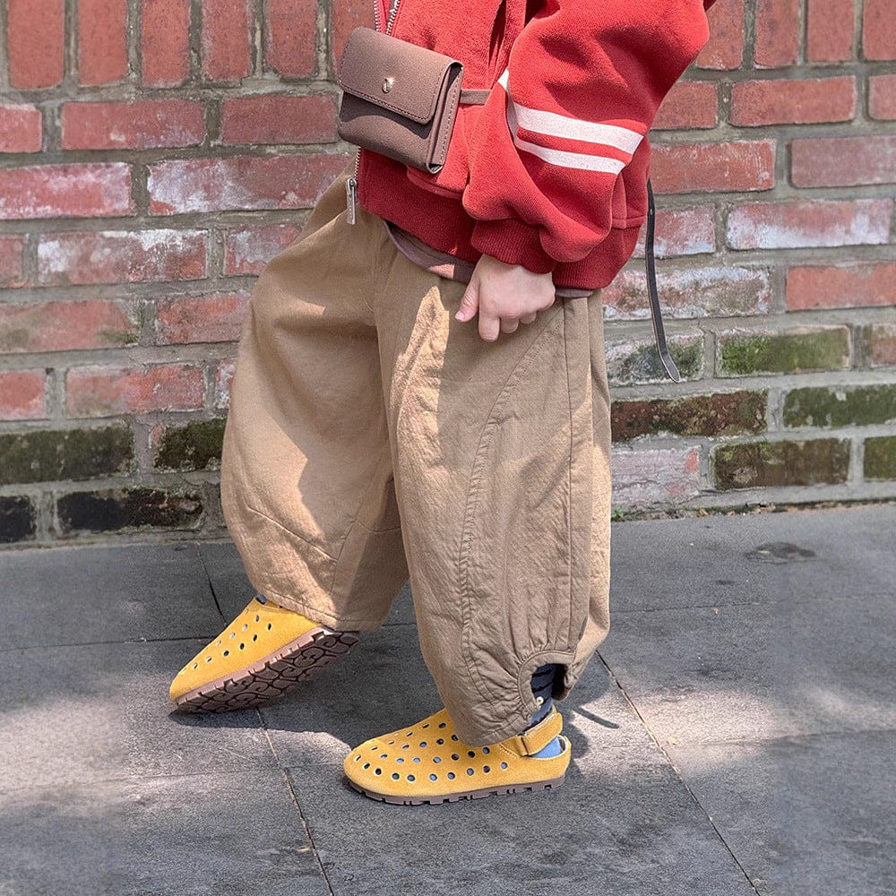 ロングパンツ・スウェットパンツ Khaki Green / 90cm ワイドシルエットパンツ 裾絞りバルーンパンツ イージーパンツ【mh0011067】