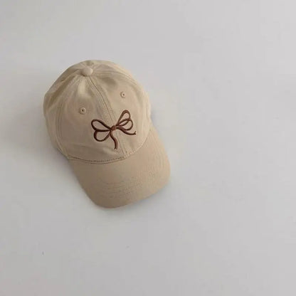 ベビー用帽子 Khaki / kid  48-52cm キッズ/アダルト帽子 リボン刺繍野球帽キャップ ママお揃いリンクコーデ【mh0007486】