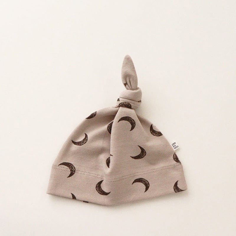 ロンパースセットアップ Khaki moon Hat / 66cm 月ムーン/星スタープリント長袖ボディスーツ+パンツ/とんがりキャップ帽子【mh0010750】