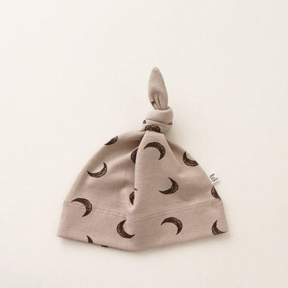 ロンパースセットアップ Khaki moon Hat / 66cm 月ムーン/星スタープリント長袖ボディスーツ+パンツ/とんがりキャップ帽子【mh0010750】