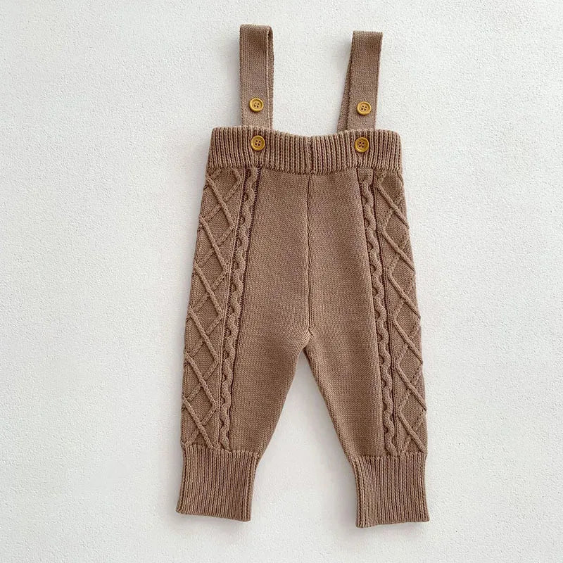 サロペットパンツ・サスペンダーパンツ khaki overall / 66cm ベビートップス サスペンダーパンツ ニットケーブル編みセーター ニットサロペット 3カラー【mh0004105】