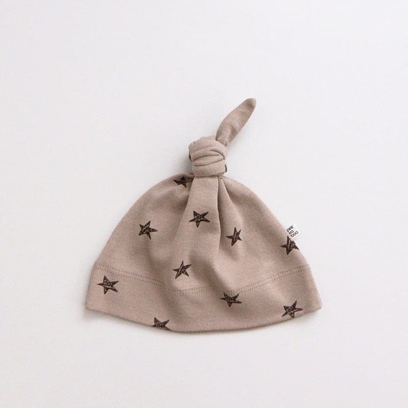 ロンパースセットアップ Khaki star Hat / 66cm 月ムーン/星スタープリント長袖ボディスーツ+パンツ/とんがりキャップ帽子【mh0010750】