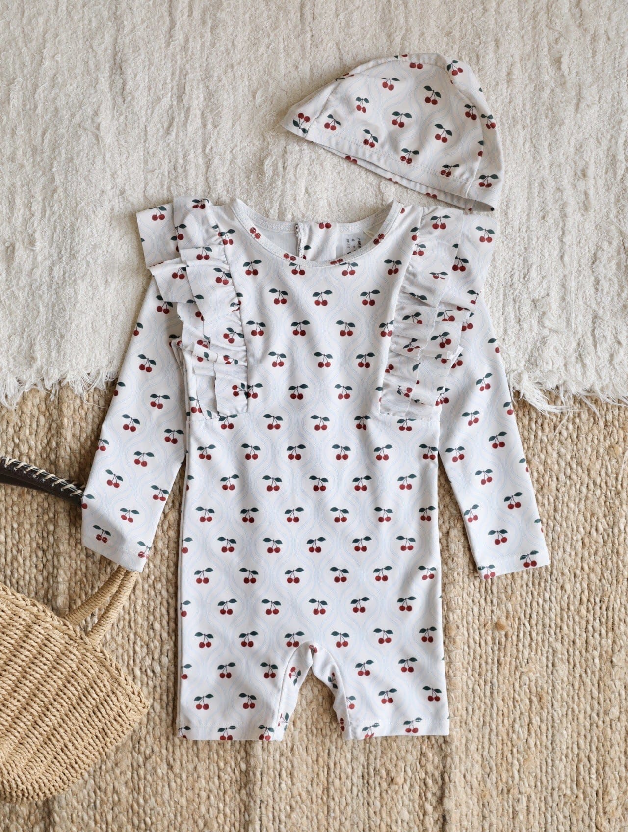 ベビー用水着 Lace one-piece swimsuit cherry / 80 ガールズ水着 キャミソールセパレートビキニスイムウェア ラッシュガード【mh0009312】