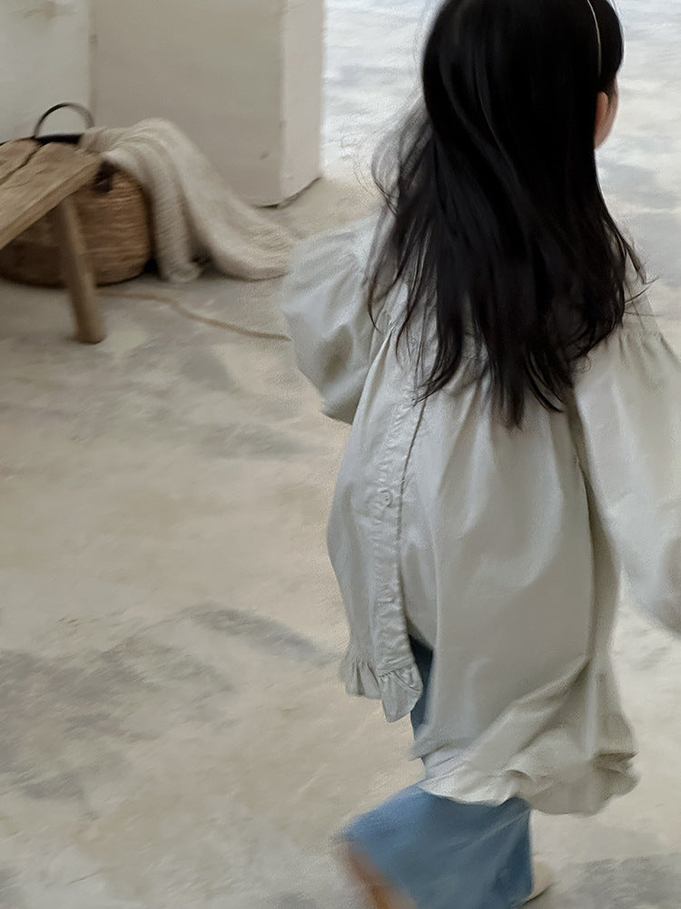 長袖ワンピース Lace Puff Sleeve Ruffle Dress レース パフスリーブ 裾フリル ワンピース【mh0012239】