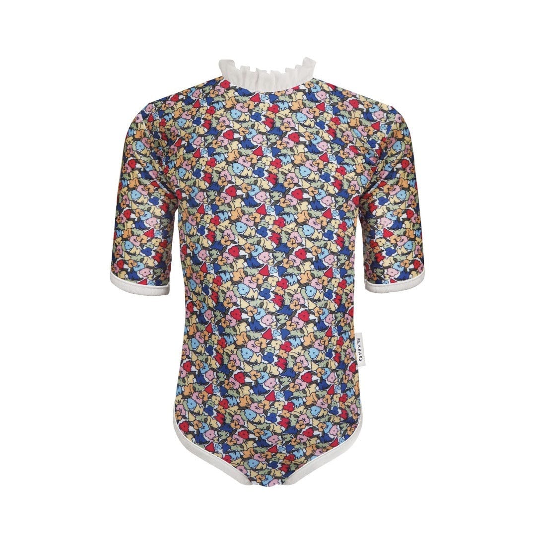 ベビー用水着 lace swimsuit five-colored flowers / 90 ガールズ水着 半袖ワンピーススイムウェア ラッシュガード【mh0009332】