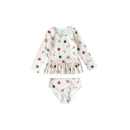 ベビー用水着 lace swimsuit fruit / 80 ガールズ水着 長袖セパレートスイムウェア ラッシュガード【mh0009288】