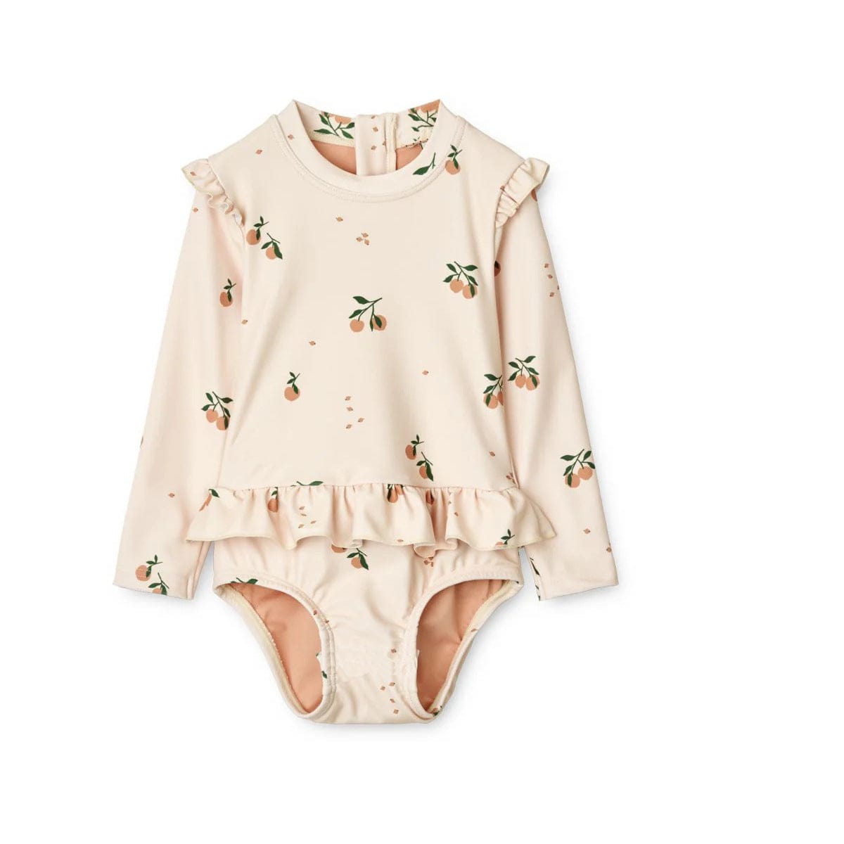 ベビー用水着 Lace swimsuit pink fruit [free swim cap of the same suit] / 80 ガールズ水着 長袖ワンピーススイムウェア ラッシュガード【mh0009362】