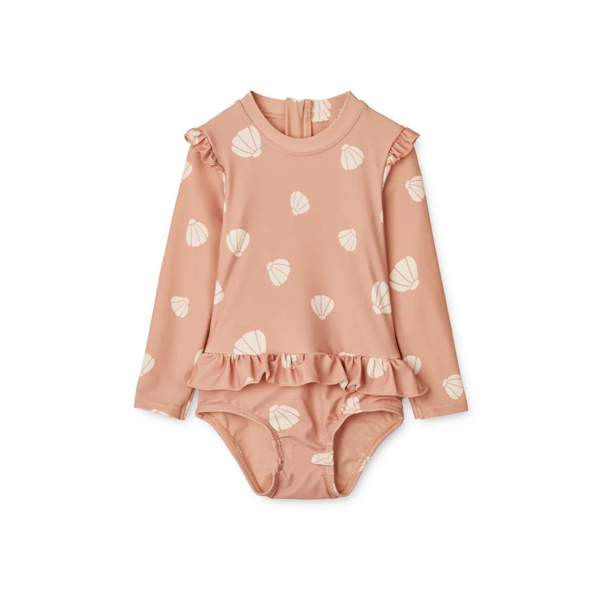 ベビー用水着 Lace swimsuit pink shell [free suited swim cap] / 80 ガールズ水着 長袖ワンピーススイムウェア ラッシュガード【mh0009362】