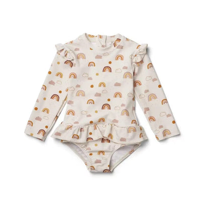 ベビー用水着 Lace swimsuit rainbow / 80 ガールズ水着 長袖ワンピーススイムウェア ラッシュガード【mh0009328】